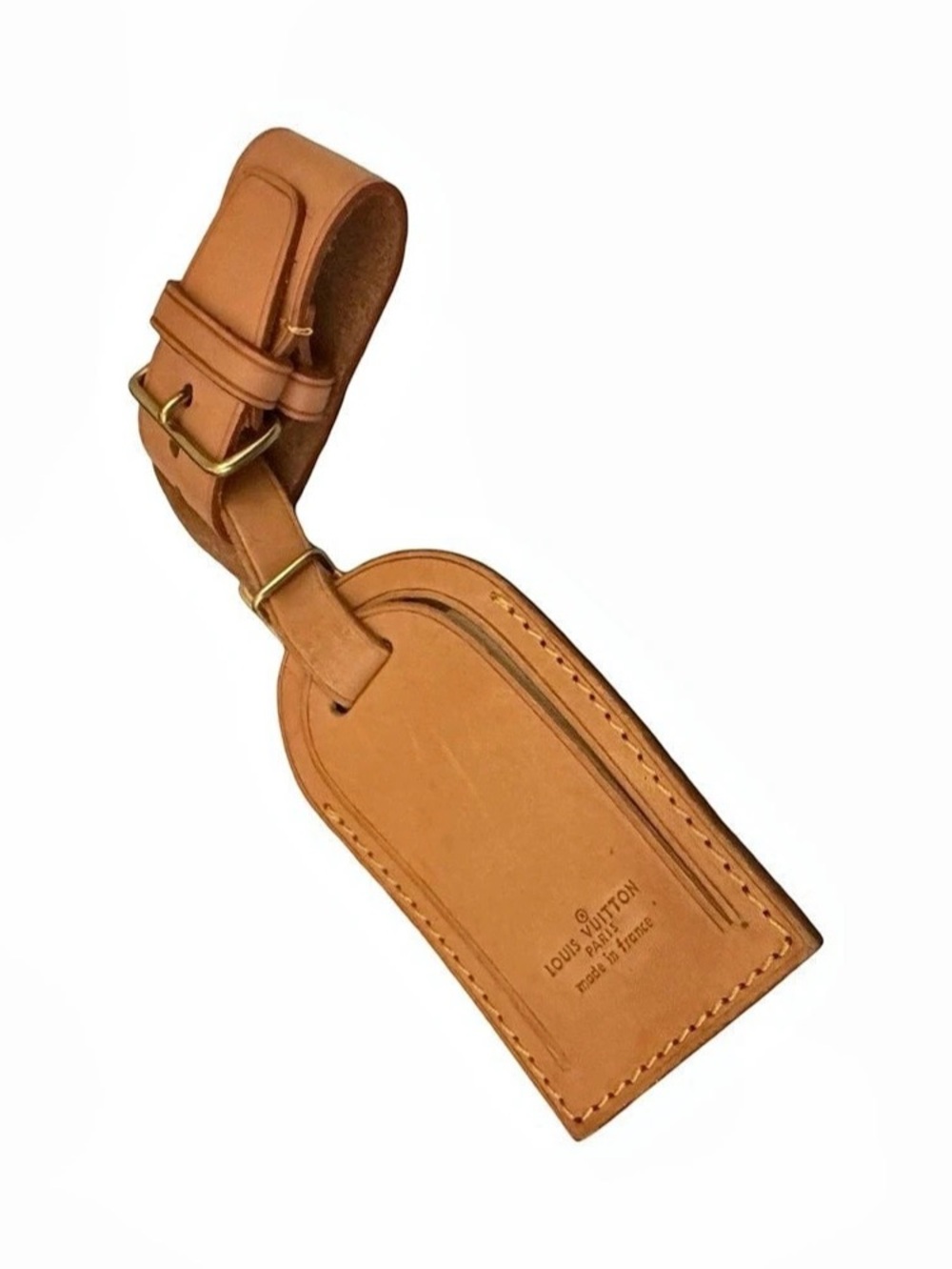 Louis Vuitton Vachetta Leather Luggage Tag in Tan